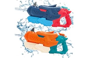 weirtoya 2 Stück Dinosaurier Wasserpistole Kinder&Erwachsene, 640ml Wasserspritzpistole 7-10m Powered Water Gun, Geeignet für Wasserpartys, Poolpartys und Wasserpistolenschlachten