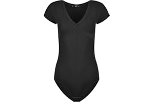 Evoni - Body à manches courtes - Avec col rond - Idéal comme vêtement de nuit et pour le sport - De qualité supérieure - Coupe optimale - Pour femme