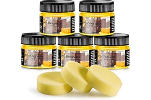 Cera de abejas para muebles, cera de abeja, para muebles, cargen, cera de madera para piso, puertas, sillas, para proteger y cuidar, 5 unidades de cera de abeja, 3 esponjas