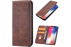 OKZone Funda para Xiaomi Redmi Note 12S 4G, Funda Carcasa de Cuero para Xiaomi Redmi Note 12S 4G,Magnético Carcasa Funda Móvil Billetera Cuero Funda con Tapa Libro Caso Soporte Plegable (Marrón)