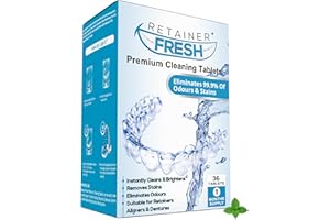 Retainer Cleaner Tablets - 36 Tablets 1 Month Retainer Fresh - Retainer Cleaning Tablets, Mouth Guard Cleaner, Denture Cleaner, Aligner Cleaner, Brite Retainer Tablets