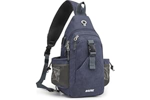 G4Free Canvas Chest Bag Shoulder Bag Sling Bag Men Women for Travel Hiking Running Climbing, dark blue, Utility