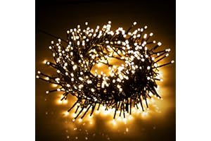 EcoNour Christmas Tree Lights Cluster Lights 720 LED - 6 Hours On Timer, 8 Light Modes, Plug in, Waterproof Indoor & Outdoor Use – 720 LED / 9m Lit Length, Warm White