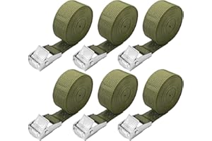 JYSDCXC Krótki pas mocujący - 6 pasów mocujących z zapięciem zaciskowym, 2,5 m, do bagażników motocyklowych/rowerowych - pasy mocujące zgodne z normą DIN EN 12195-2, bardzo wytrzymałe