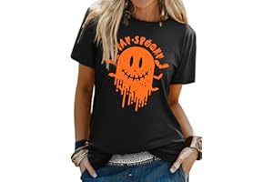 WIEIYM Halloween T Shirt Women Pumpkin T Shirts Witch T-Shirt Unisex Funny Ghost Top Halloween Costume