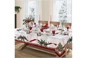 Elrene Home Fashions Villeroy & Boch Toy's Delight świąteczny obrus z tkaniny, świąteczna dekoracja stołu, prostokąt 152 cm x 304 cm