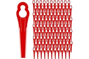 EZGETOP 100 sztuk zapasowych noży do podkaszarki do trawy, 83 mm, z tworzywa sztucznego, akcesoria zamienne do podkaszarki do trawy Einhell