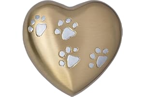 Royal Rapture Urne funéraire funéraire en Forme de Patte de cœur pour Animal Domestique Chien Chat | sans Support (doré, 12,7 cm) RHP03-05