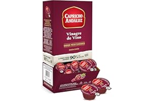 CAPRICHO ANDALUZ Vinagre de Vino Expositor de 168 Unidades en Monodosis de 10 ml– Envasado Práctico y de Fácil Uso para Restauración, Ideal para Aderezos y Condimentar Ensaladas.