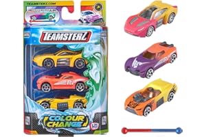 Teamsterz Set da gioco per auto che cambiano colore delle macchine da strada | 3 auto che cambiano colore attivate dall'acqua | Giocattoli per auto ideali per l'acqua e il bagno | Personaggi e veicoli