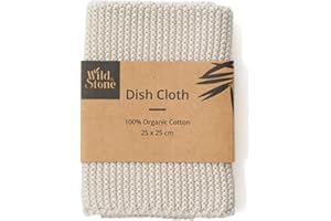 Wild & Stone | Organic Cotton Dish Cloth | Eco-Friendly Kitchen Cloth | Biodegradable & Compostable Cleaning Cloth | Beach Sand