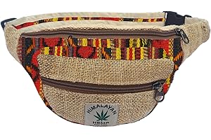 HAND-PRO Riñonera Hippie Mujer | Riñonera cáñamo | Riñonera Étnica | Riñonera Rastafari | Riñonera Tela Hombre | Riñonera Rasta (Color 3)
