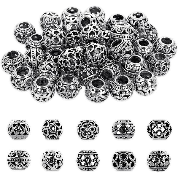 Tibetische Röhrenperlen – 88 Stück Aufhänger & Gliederperlen Für Schmuck, Armbänder, Halsketten Im Antiklook