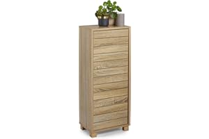 VonHaus Bathroom Storage Cabinet – Oak Wood Effect Bathroom Floor Cabinet with Handleless Design - Small Floor Standing Cupboard - Storage Unit for Kitchen & Hallway - Chester