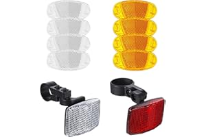 Huangyihan 10 reflectores de ojos de gato para radios de bicicleta, juego de reflectores para niños/adultos (amarillo/blanco), iluminación de seguridad para bicicleta de montaña, bicicleta de ciudad y