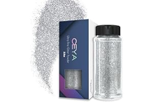 Ceya Poudre de paillettes ultra fine 100 g Extra fine Pour loisirs créatifs En résine époxy Pour slime nail art visage corps festival maquillage scrapbooking cartes de mariage peinture