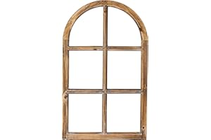 Blümelhuber Deko Vintage Stallfenster im Landhausstil mit Halbbogen - Boho Deko Fenster - Boho Hochzeitsdeko Holzfenster