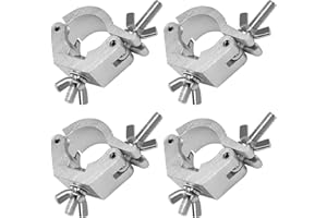 WECAN Stage Lighting Equipment & Accessories,Aluminum C‑clamp Scaffolding Heavy Duty Truss Clamps Adjustable 30-35mm/1.18-1.38 inches for Stage Light (4pack Silver color)