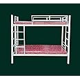 S. K. MODERN ART Metal Bunk Bed for Adluts Without Mattress Twin Over Twin (3 x 6 Feet, White Powder Coated)