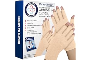 DR. ARTHRITIS Tutore Polso a Compressione Ideato da Medici – Guanti Senza Dita per Artrosi alle Mani – Polsiera Ortopedica per Alleviare Tunnel Carpale, Gonfiore e Infiammazioni (Beige, 1 Paio, Taglia L)