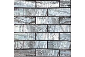 I K H E MALARKA 50 Stück - 4,5m², 3D Tapeten Paneele EPE - Schaum PVC SELBSTKLEBEND Wandpaneele Steinoptik Wasserdicht Wandverkleidung Steintapete Aufkleber 30x30cm (Silber JM-WP528)