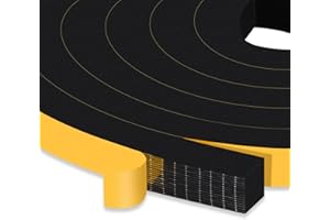 YIMIKI Nastro Autoadesivo in Schiuma, Guarnizione in Gomma per Porte e Finestre, Schiuma Nastro Paraspifferi Porta, Resistente Alle Intemperie, Isolamento Acustico, 12 mm(l) x10 mm(S), Totale 4 m