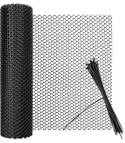 Grillage Plastique AlpineReach 0.4m X 9m - Clôture Volaille, Jardin, Animaux - Maille Durable Noire