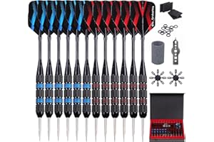 Grebarley Freccette Steel Freccette Punta Acciaio – Set di Freccette Punta Acciaio Professionali con Aste in Alluminio