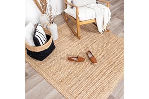 ‎FRAAI | HOME & LIVING FRAAI | Home & Living Jute Teppich Quadrat - Fair Natur - Jute - Flachgewebe - Einfarbig - Boho, Modern - Wohnzimmer, Esszimmer, Schlafzimmer - Carpet