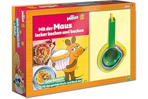 Mit der Maus lecker kochen und backen: Tolles Set mit Rezept-Buch und 5 Messbechern | Ab 3 Jahren (Die Sendung mit der Maus)