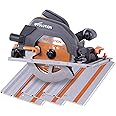 Evolution Power Tools R185CCSX Circular Saw With 1020 mm 3-Piece Track | Multi-Material Blade, Cuts Wood, Metal, Plastic & More | Incl Dust Port Adapter | 185mm (230v)
