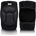 Kefiyis Knee Pads Thick Foam Knee Pads Work Anti Slip Collision Avoidance Knee Pads for Gardening Construction Cleaning Flooring Men Women 1 Pair Black