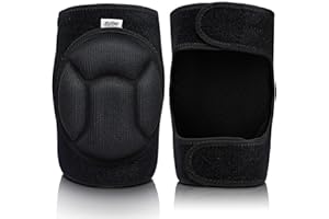 Kefiyis Knee Pads Thick Foam Knee Pads Work Anti Slip Collision Avoidance Knee Pads for Gardening Construction Cleaning Flooring Men Women 1 Pair Black