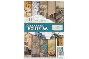 ITD Collection - Papel de arroz creativo A4 Decoupage Rice Paper Sheet 29,7 x 21 cm, técnica de servilletas, multicolor (RP001- Legendary Route 66- HS code 48021000)