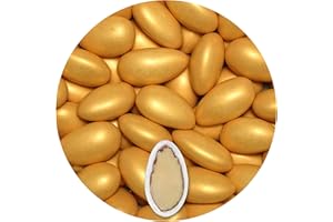EinsSein 0,5 kg dragées mariage amande Nobile or mat métallique | dragees baptême, communion, célébrer, fête, candybar | Cadeaux pour les invités mariage | Bonbon aux Amande | Badem sekeri
