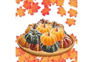 RobLuX 112 Teiliges Herbst Dekorations Kürbis Set,Fall Halloween Pumpkin Decorations,Halloween Deko Kürbis,Kürbis Deko Kann für Thanksgiving,Hochzeit,Herbst,Zuhause,Tischdekoration Geeignet Sein
