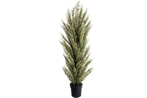 Blooming Artificial - Faux Conifer Tree for Garden, Home, and Office, Potted Artificial Evergreen Tree with Year Round Decorative Plastic Foliage, UV and Water Resistant (Green) (150cm/ 5ft)
