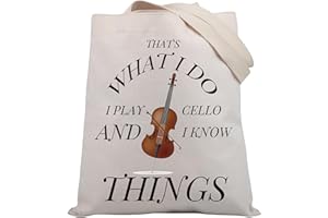 PLITI Cello Gift Cello Music Tote Bag Musician Gift That's What I Do I Play Cello And I Know Things Funny Cello Player Gift