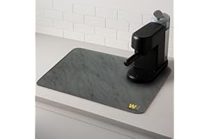 GENERICO WIKI HOME - Tappetino Scolapiatti da Lavello Grande, Tappetino Macchina Caffe 40x30 cm - Design Elegante e Moderno, Perfetto per Ambienti Domestici - Grigio Neutro