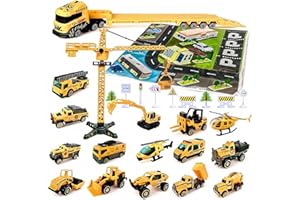MINXIN Coches para Niños, 24 Piezas Juguete Coche de Carreras, Camiones de Juguete para Niños, Regalos Cumpleaños 3 4 5 6 7 8 9 Años, Juegos Educativos para Niñas