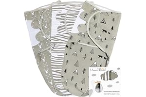 Mama Cheetah Pucksack Baby, Wickeltuch für Säuglinge (3-6 Monate), verstellbares Wickeldecke für Neugeborene, 3er-Pack Pucktuch, 100% Bio-Baumwolle Swaddle Decke