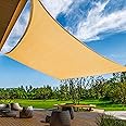Beauenty Sun Shade Sail 4x5m Rectangle Sand UV Block Sunshade,Heavy Duty Permeable for Backyard Yard Deck Patio Garden Outdoor Activities and Facility