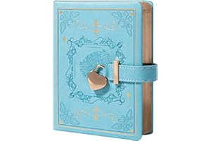 MGGAO Agenda avec serrure pour écrire, Journal en cuir dur PU avec serrure, Organiseur personnel B6 pour hommes et filles, 288 pages, papier ligné 100gsm