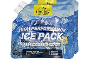 Huniox® Ice Pack - Ghiaccio Gel Riutilizzabile Freezer - Mattonelle Ghiaccio per Borsa Termica - Ghiaccio Riutilizzabile - Siberini per Borsa Termica - Ghiaccio Borsa Frigo