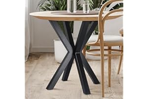 Homtone 2 Patas de Mesa de 71 cm con Forma de Cruz de Metal, Patas industriales de Metal, Patas de Mesa de Hierro Forjado para Manualidades, Escritorio, Mesa de Comedor, Color Negro