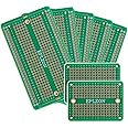 EPLZON Solderable Breadboard PCB Board Gold-Plated Solder Breadboard for DIY Electronics Projects Apply to Arduino Soldering Projects 3.5"x2.05" (5 Pack + 2 Mini Board, Green)