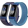 Runostrich Sport Loop Nylon Watch Straps Compatible with Fitbit Charge 6/Charge 5 for Women Men, Adjustable Breathable Replacement Soft Nylon Loop Wristband for Fitbit Charge 6/Fitbit Charge 5