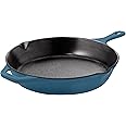 Utopia Kitchen Saute Fry Pan - Chefs Pan, Pre-Seasoned Cast Iron Skillet - Frying Pan 10.25 Inch - Safe Grill Cookware for Indoor & Outdoor Use - Cast Iron Pan (Teal)