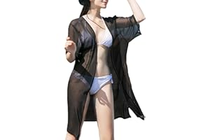 soul young Femmes Gland Couleur Mousseline Maillot de Bain Été Kimono Cardigan Sexy Bikini Couvrir
