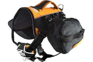 Kurgo K01583 Baxter Sac à Dos pour Chien Sacoche pour Chien Petit Randonnée Disponible en Bleu/en Noir Orange
